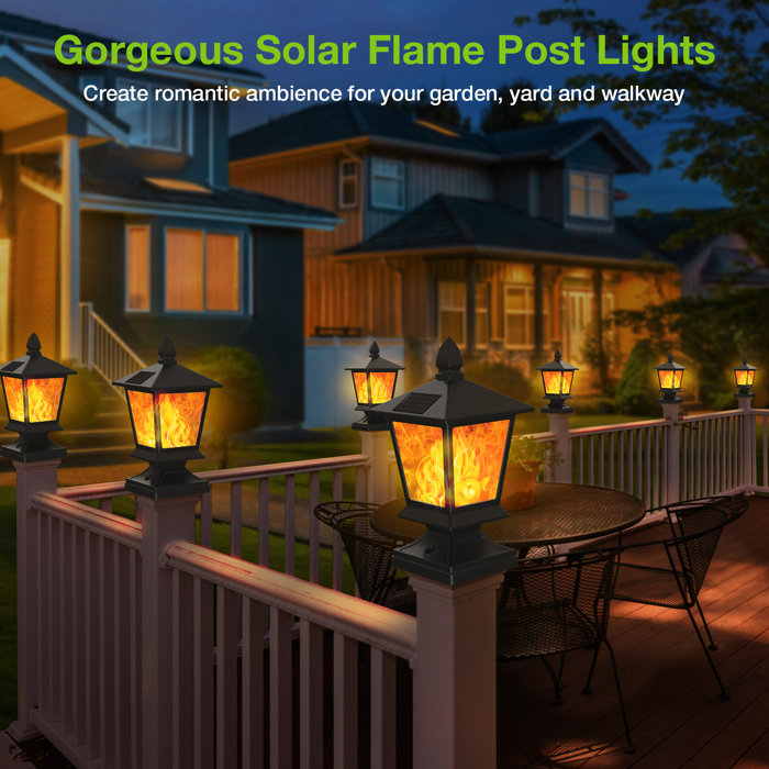 Kooper Solar Post Lights, 2 Pack Outdoor Solar Deck Fence Post Cap